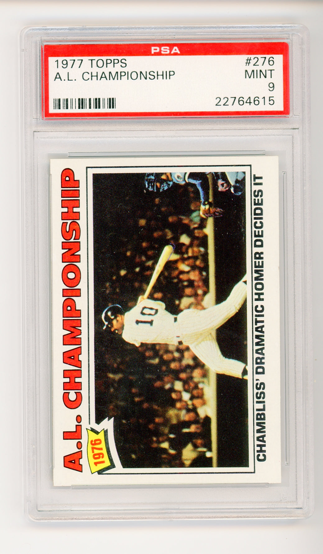 1977 Topps Baseball #276 A.L. Championship PSA 9 Mint