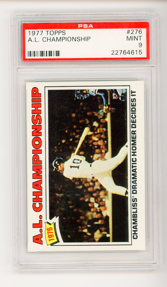1977 Topps Baseball #276 A.L. Championship PSA 9 Mint