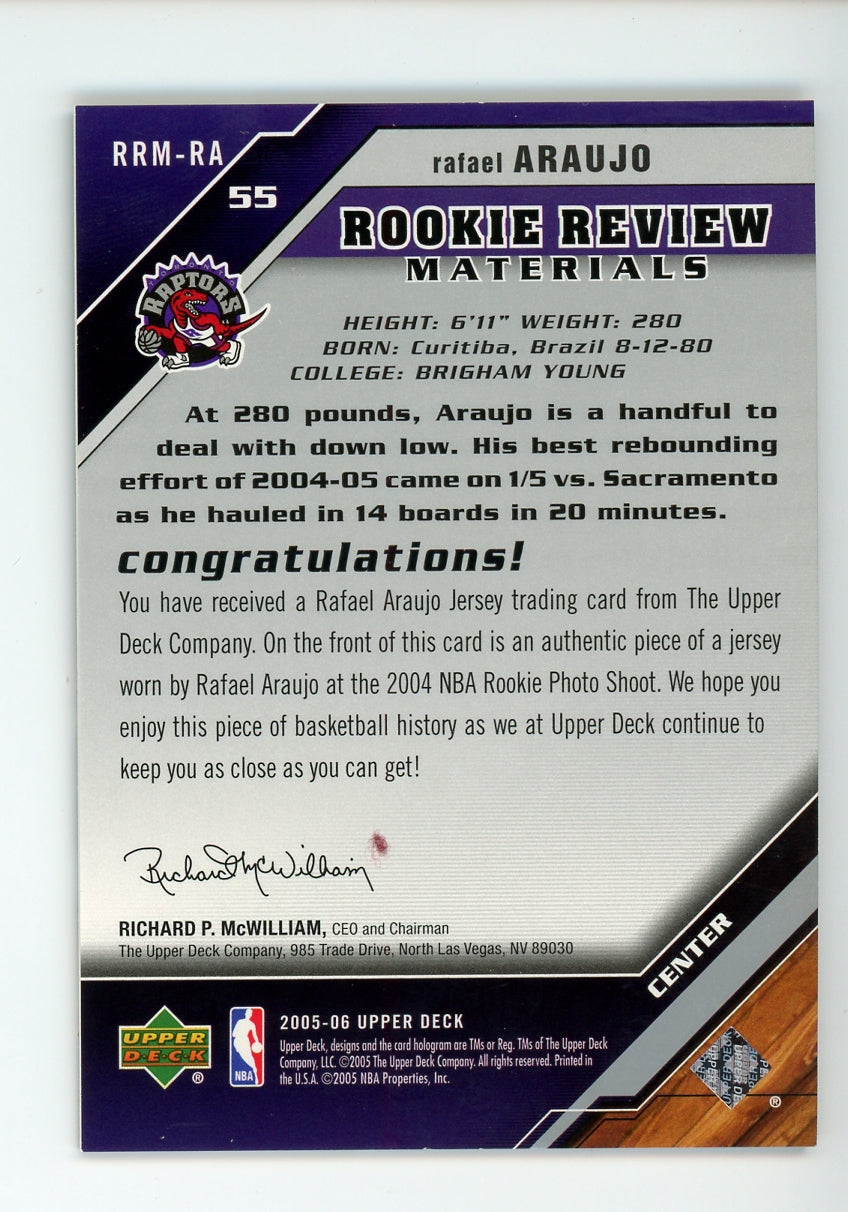2005-06 Upper Deck Rookie Review Materials Rafael Araujo #RRM-RA