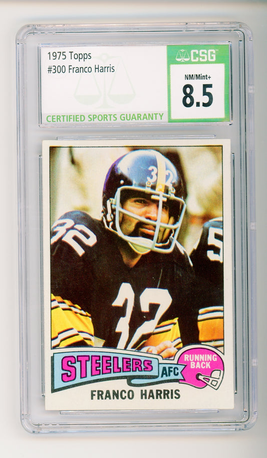 1975 Topps #300 Franco Harris CSG 8.5 NM - MT+ HOF