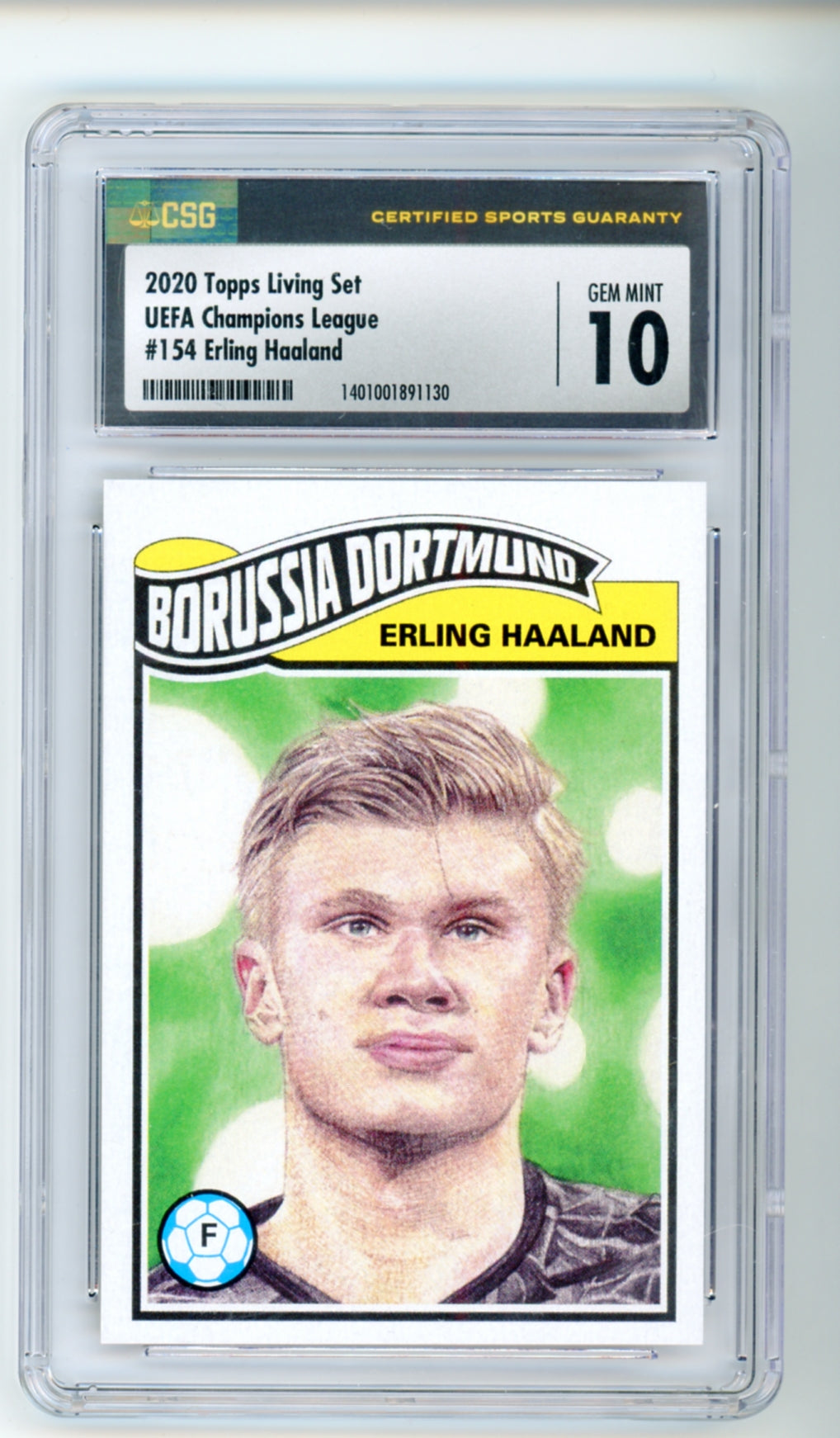 2020 Topps Living Set UEFA Champions League #154 Erling Haaland CSG 10 GEM MINT