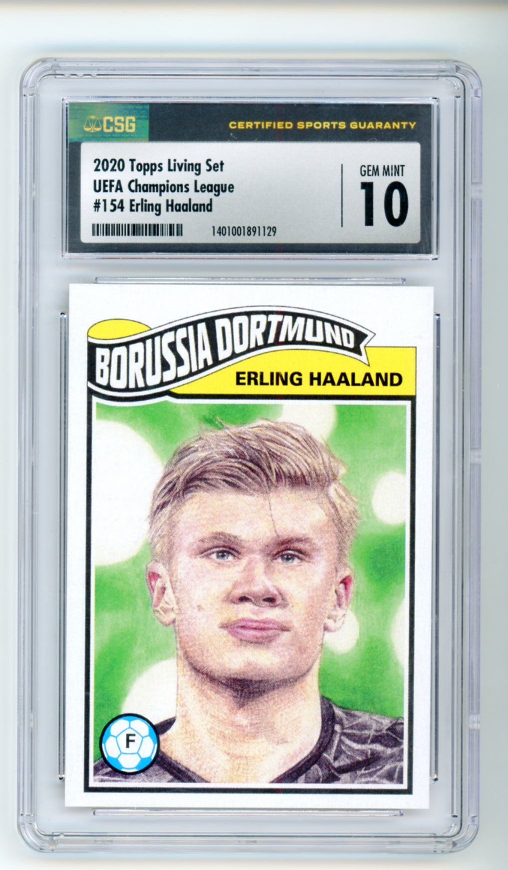 2020 Topps Living Set UEFA Champions League #154 Erling Haaland CSG 10 GEM MINT