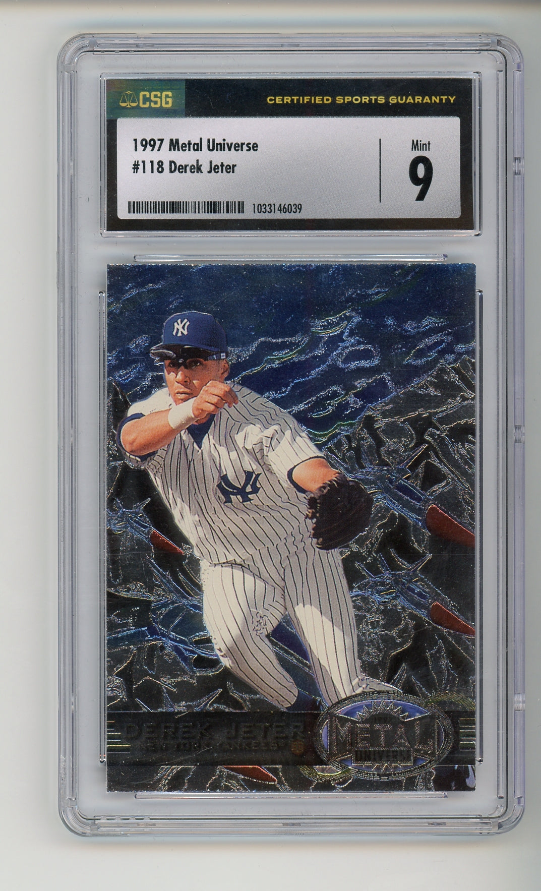 1997 Metal Universe Derek Jeter #118 CSG 9 MINT Yankees HOF