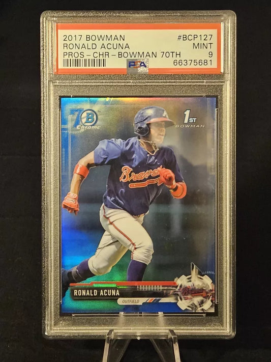 2017 Bowman Chrome 1st 70th #BCP127 Ronald Acuna Jr. PSA 9 Braves MVP