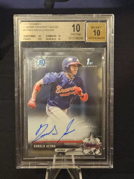 2017 Bowman Chrome #CPA-RA Ronald Acuna Jr. Rookie RC AUTO BGS 10/10 Pristine