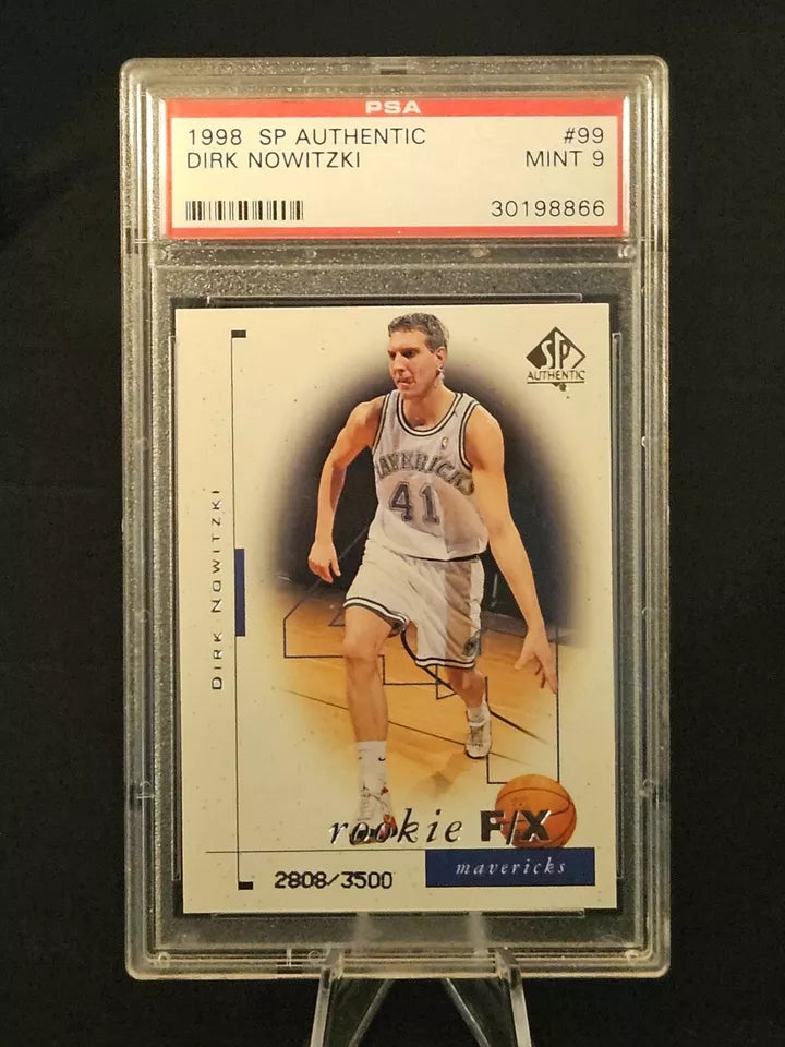 1998 SP Authentic Rookie F/X #99 Dirk Nowitzki Mavericks RC HOF /3500 PSA 9