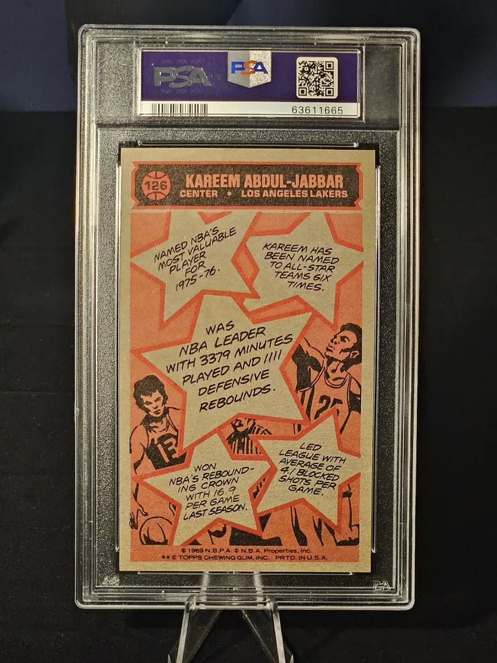 1976 Topps #126 Kareem Abdul-Jabbar All-Star PSA 9 MINT Los Angeles Lakers HOF