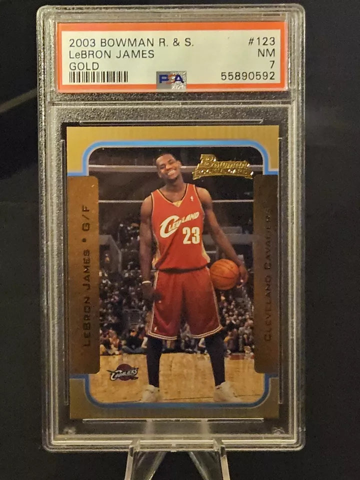 2003-04 Bowman Rookies GOLD LeBron James #123 PSA 7 Rookie RC