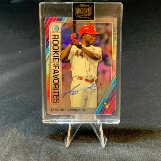 2021 Topps Archives Signature Series Aristides Aquino Bowman Chrome Auto ROYF /6