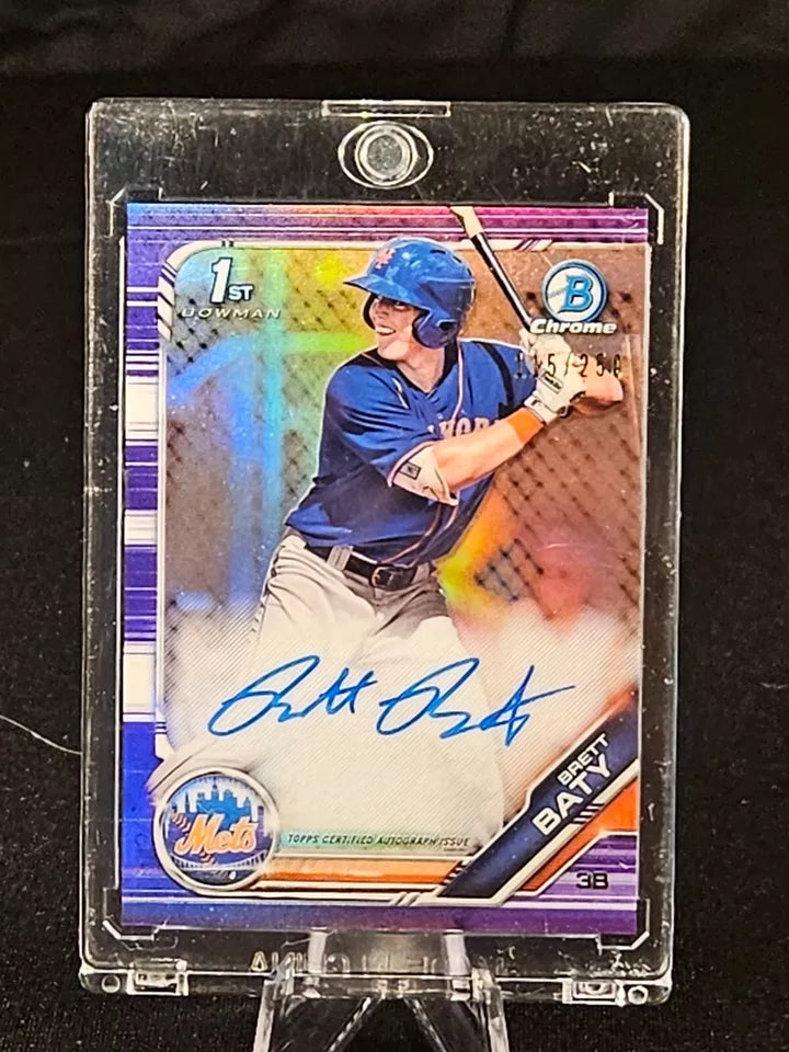 2019 Bowman Chrome Draft 1st Brett Baty Auto Purple Refractor /250 Mets 🔥