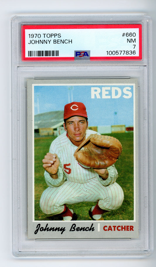 1970 Topps #660 Johnny Bench PSA 7 HOF