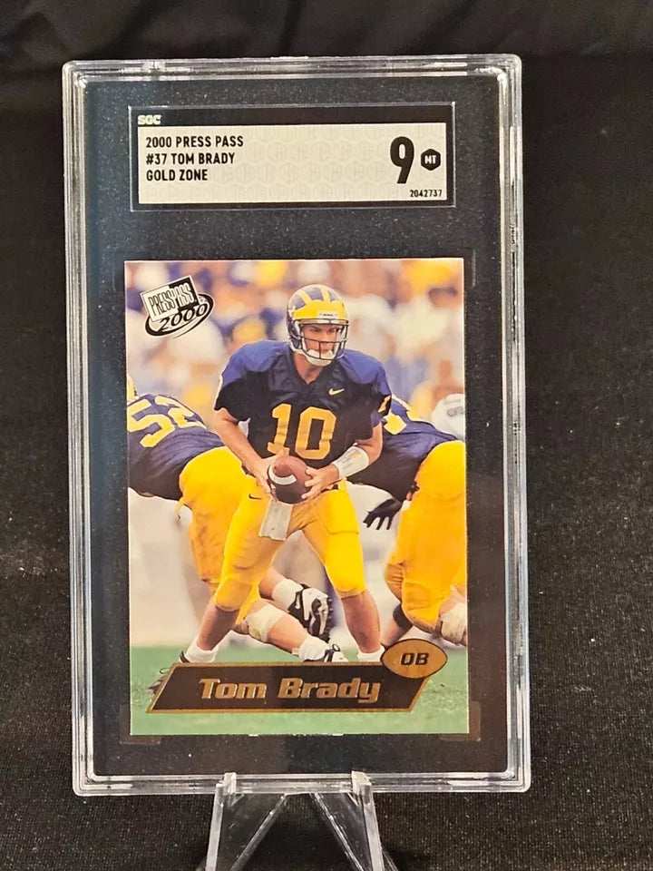 2000 Press Pass #37 Tom Brady Gold Zone SGC 9 Mint HOF GOAT