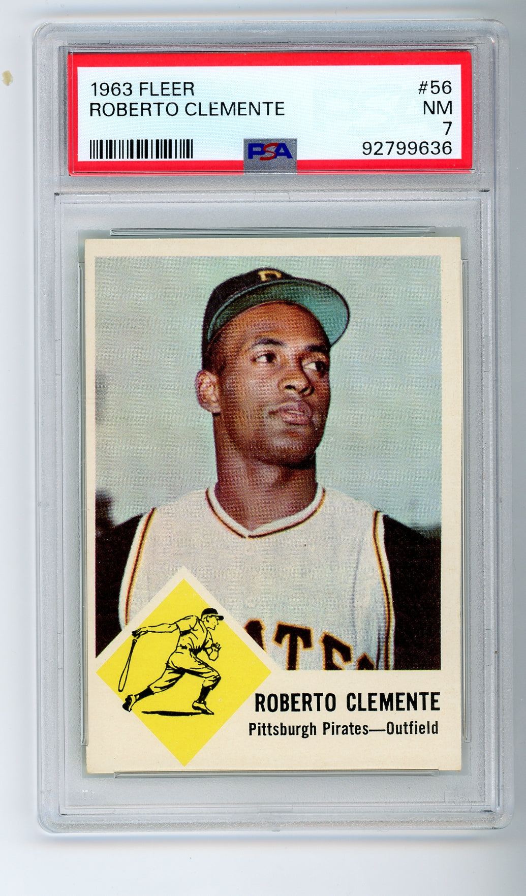 1963 Fleer #56 Roberto Clemente PSA 7 HOF