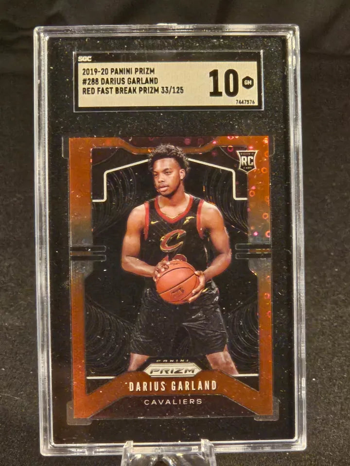 2019-20 Panini Prizm Red Fast Break #288 Darius Garland RC /125 SGC 10 GEM MINT