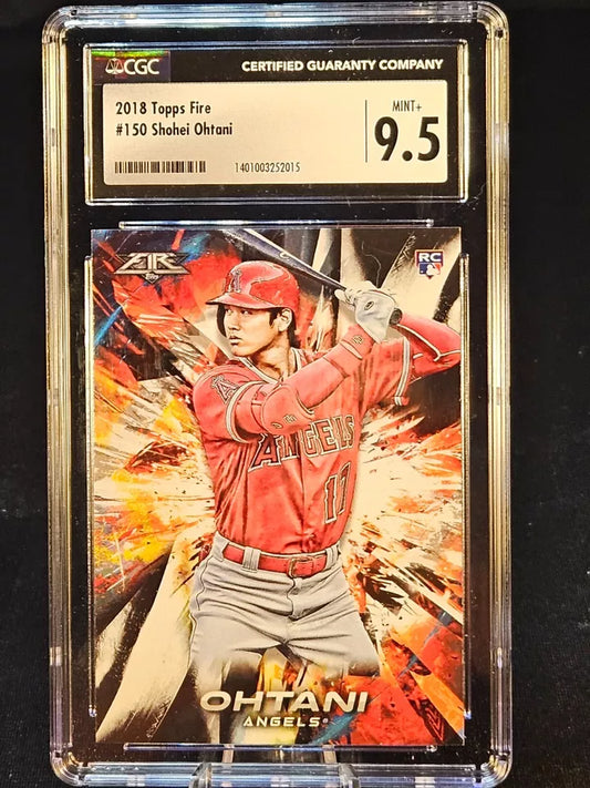 2018 Topps Fire Shohei Ohtani RC #150 CSG 9.5 Mint + MVP Fresh New Case