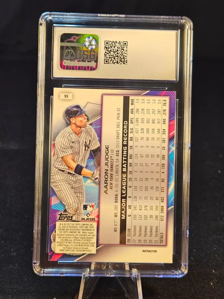 2022 Topps Cosmic Chrome Refractor #99 Aaron Judge Yankees CSG 10 GEM MINT