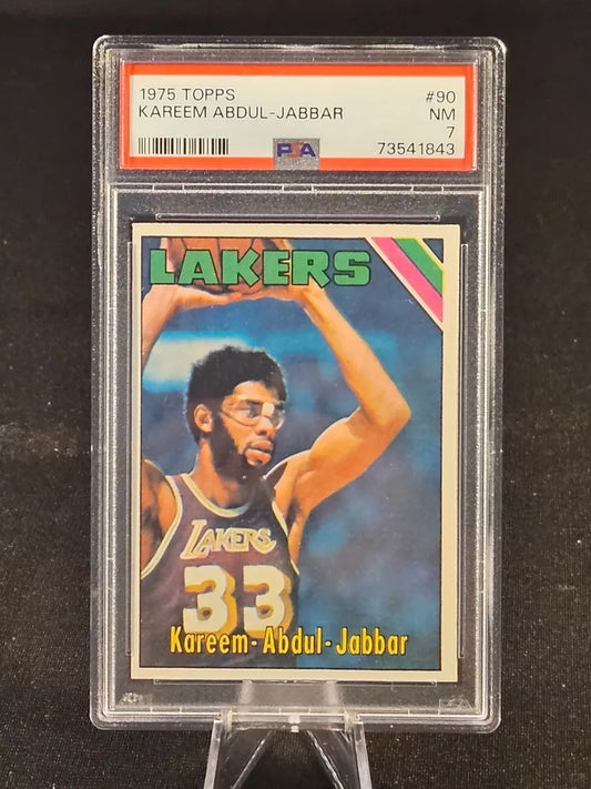 1975 Topps #90 Kareem Abdul-Jabbar PSA 7 NM Lakers HOF