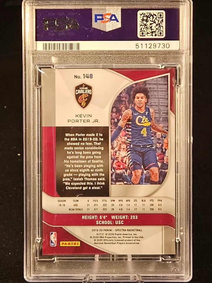 2019-20 Panini Spectra #148 Kevin Porter Jr. Cavaliers RC Rookie PSA 10 GEM MINT