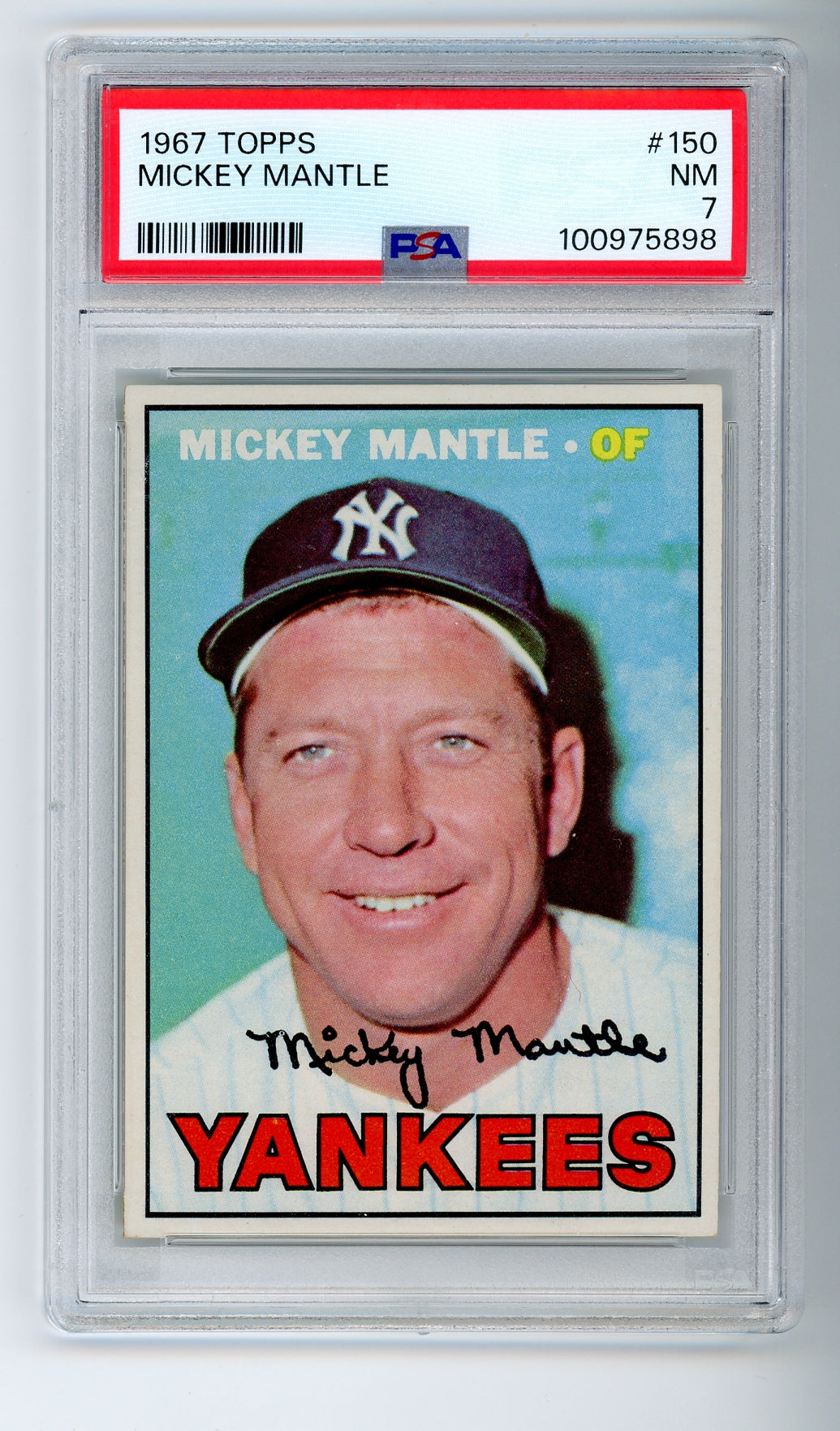 1967 Topps #150 Mickey Mantle PSA 7 HOF