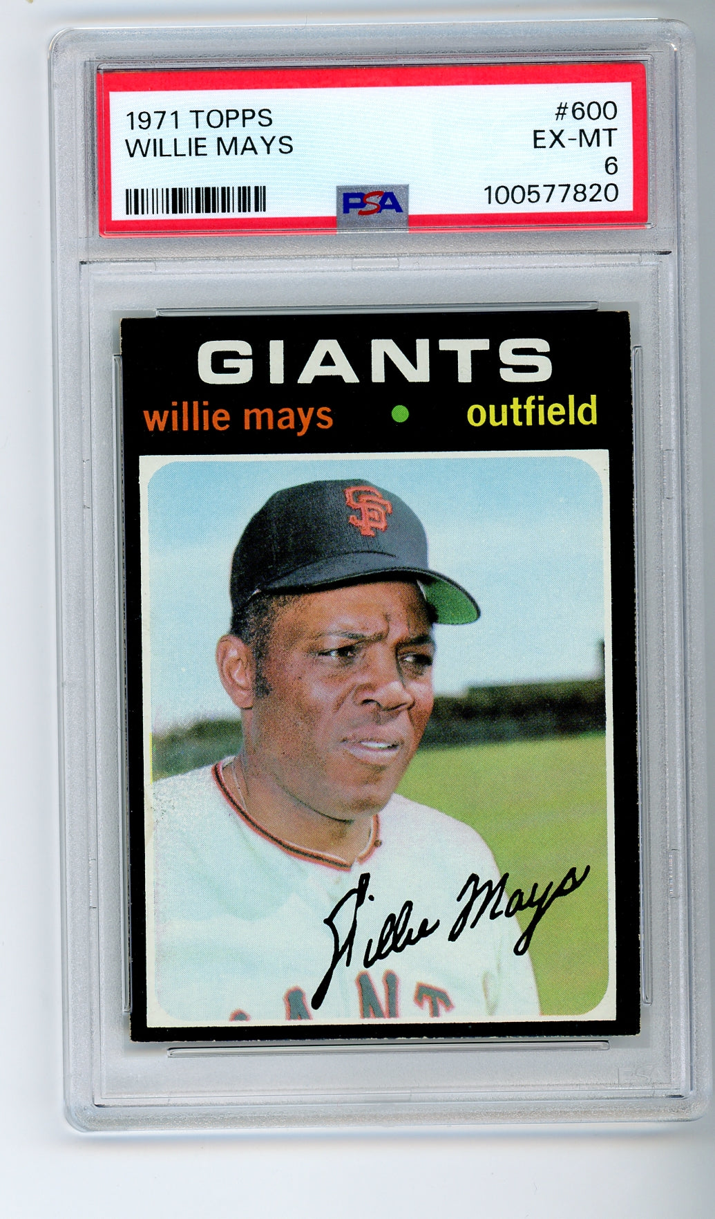 1971 Topps #600 Willie Mays PSA 6 HOF