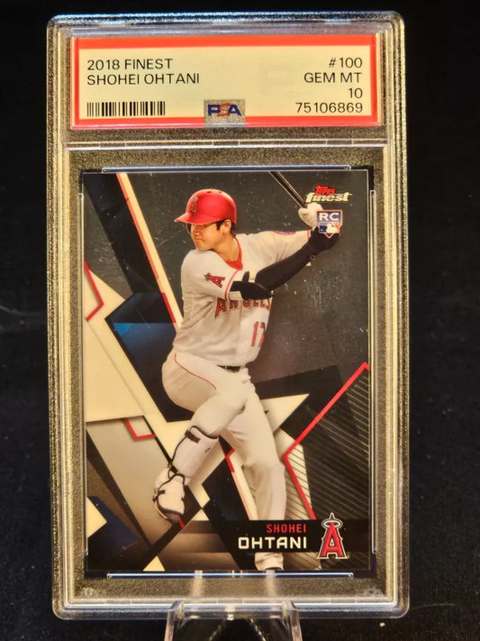 2018 Topps Finest Shohei Ohtani Rookie Card RC #100 PSA 10 Gem MInt Angels MVP