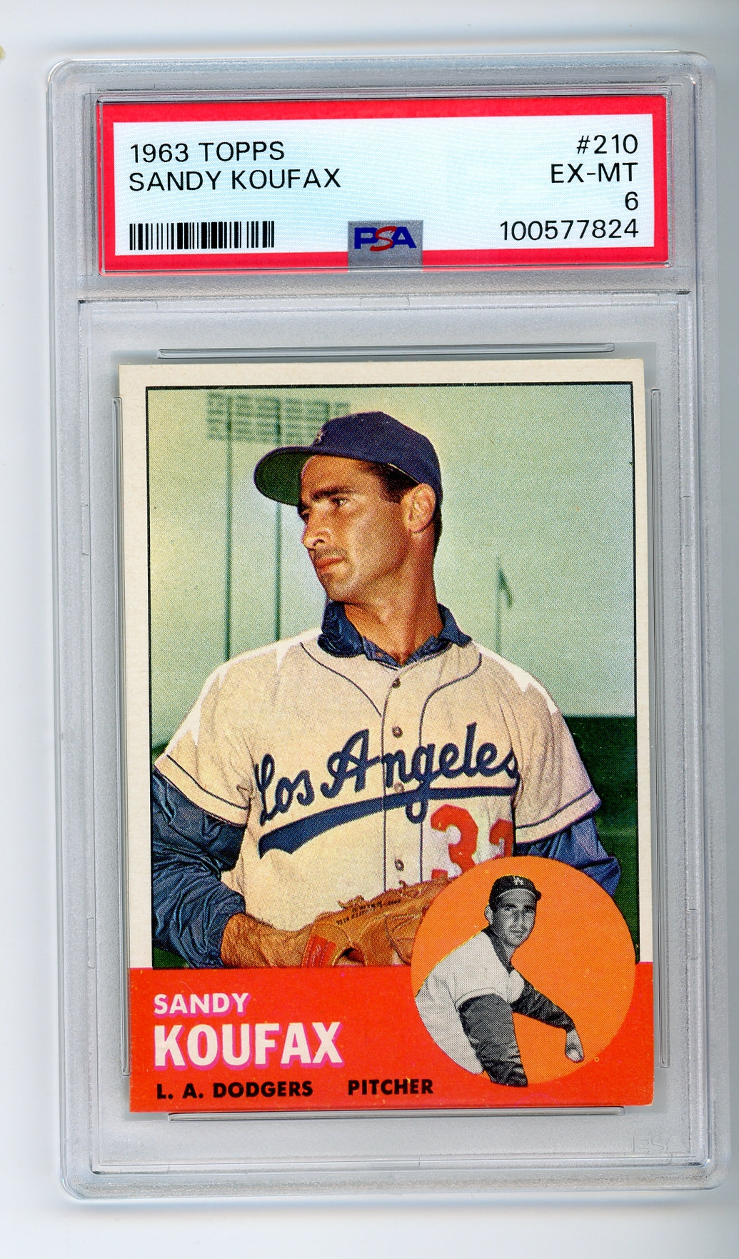 1963 Topps #210 Sandy Koufax PSA 6 HOF