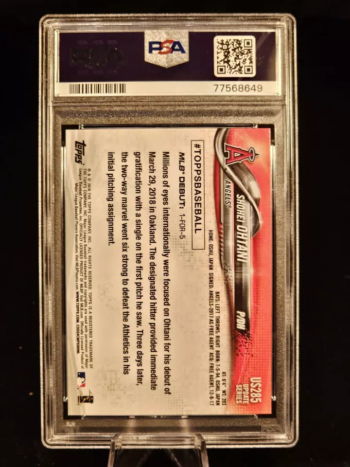 2018 Topps Update #US285 Shohei Ohtani Rookie RC PSA 10 GEM MINT MVP Angels