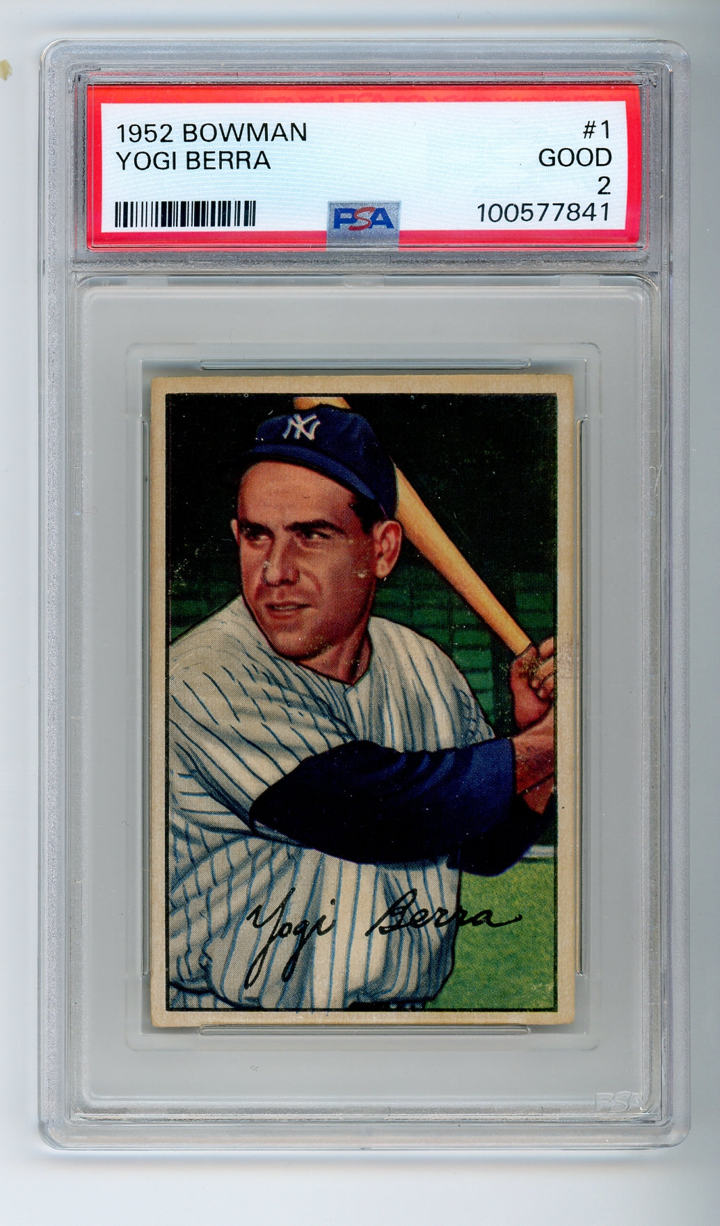 1952 Bowman #1 Yogi Berra PSA 2 HOF